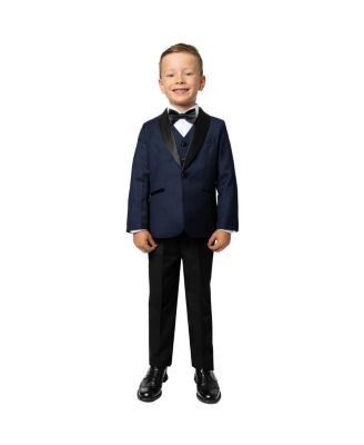 Toddler Boys Love and Angels Slim Fit 5-Piece Shirt, Bowtie, Jacket, Vest and Pants Tuxedo Set