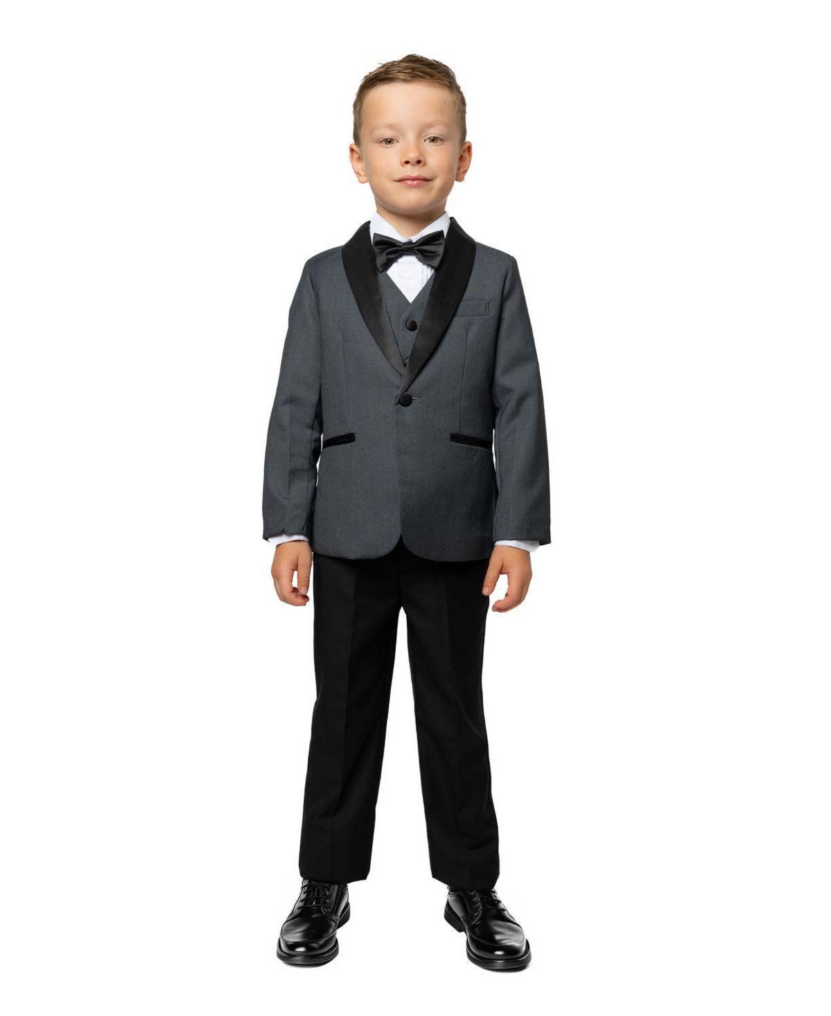 Peanut Butter Collection Toddler Boys' 2T-5T Love and Angels Slim-Fit Jacket, Vest, Pants, Bowtie Shirt, 5-Piece Set
