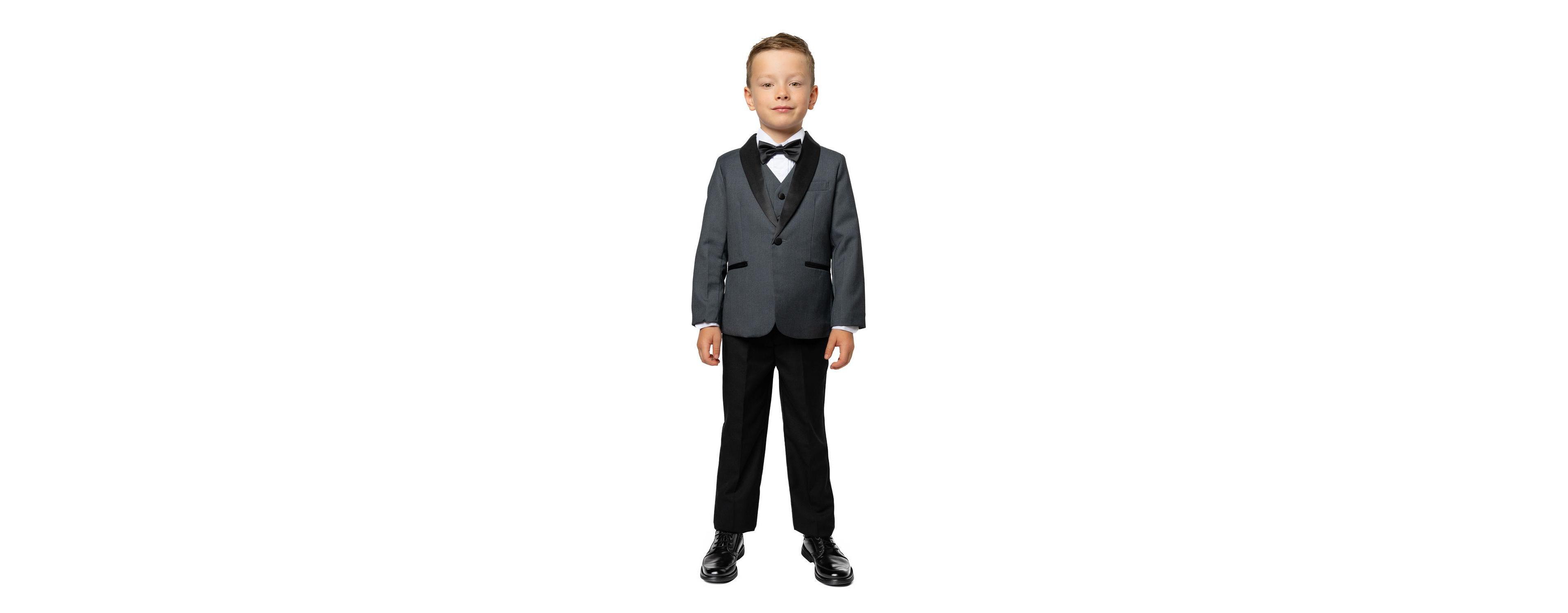 Peanut Butter Collection Toddler Boys' 2T-5T Love and Angels Slim-Fit Jacket, Vest, Pants, Bowtie Shirt, 5-Piece Set