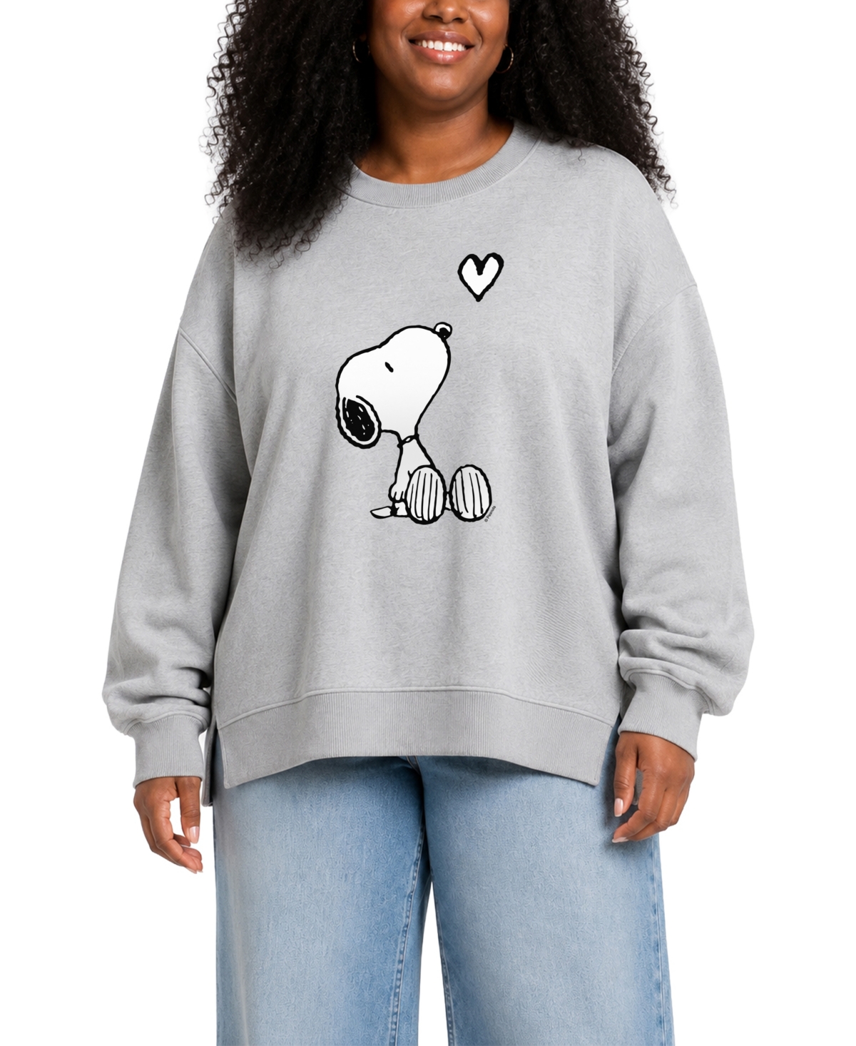 Hybrid Apparel Plus Snoopy Oversized Graphic Long-Sleeve Sweatshirt