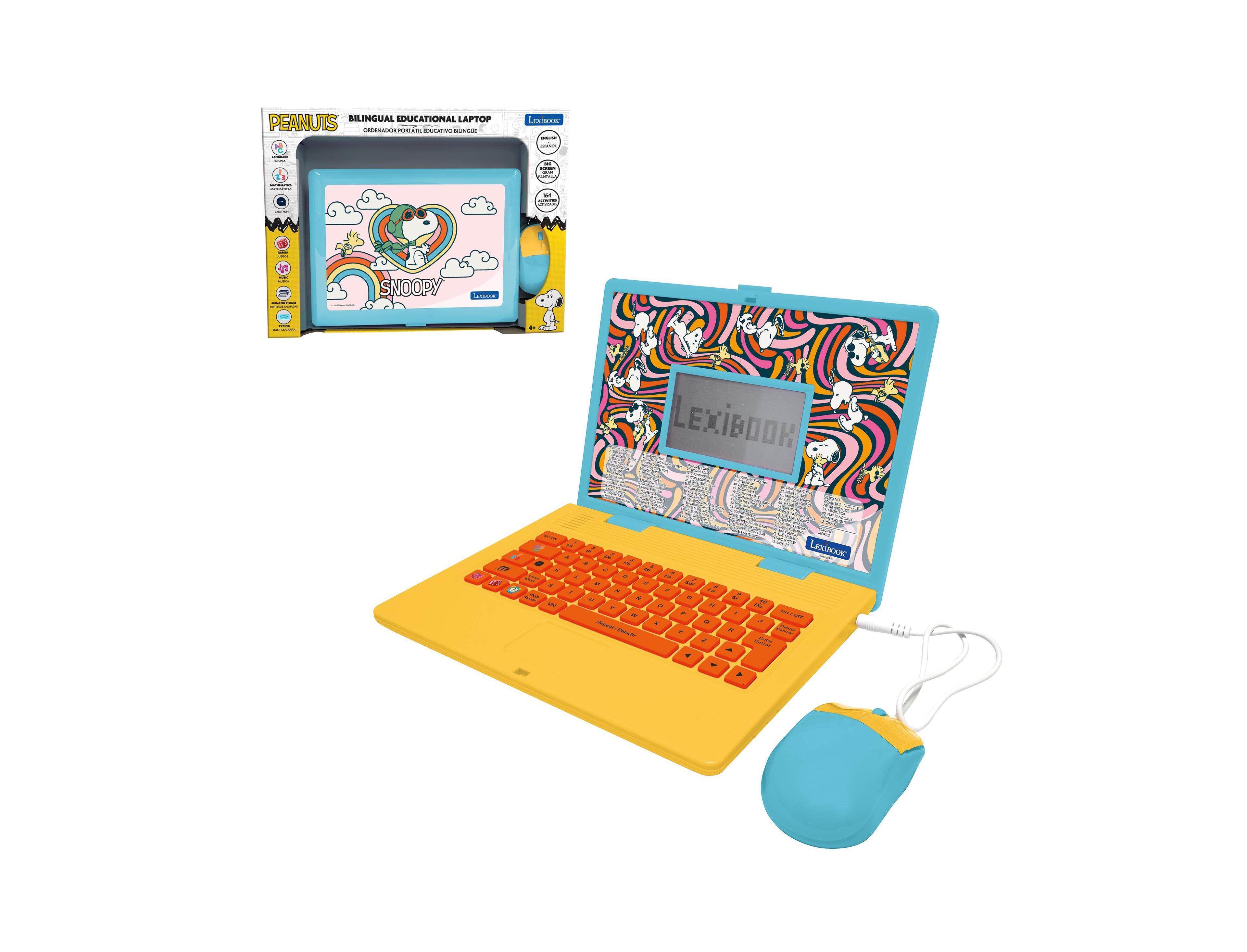 Lexibook Peanuts, Bilingual Educational Laptop, 164 Activities (English/Spanish