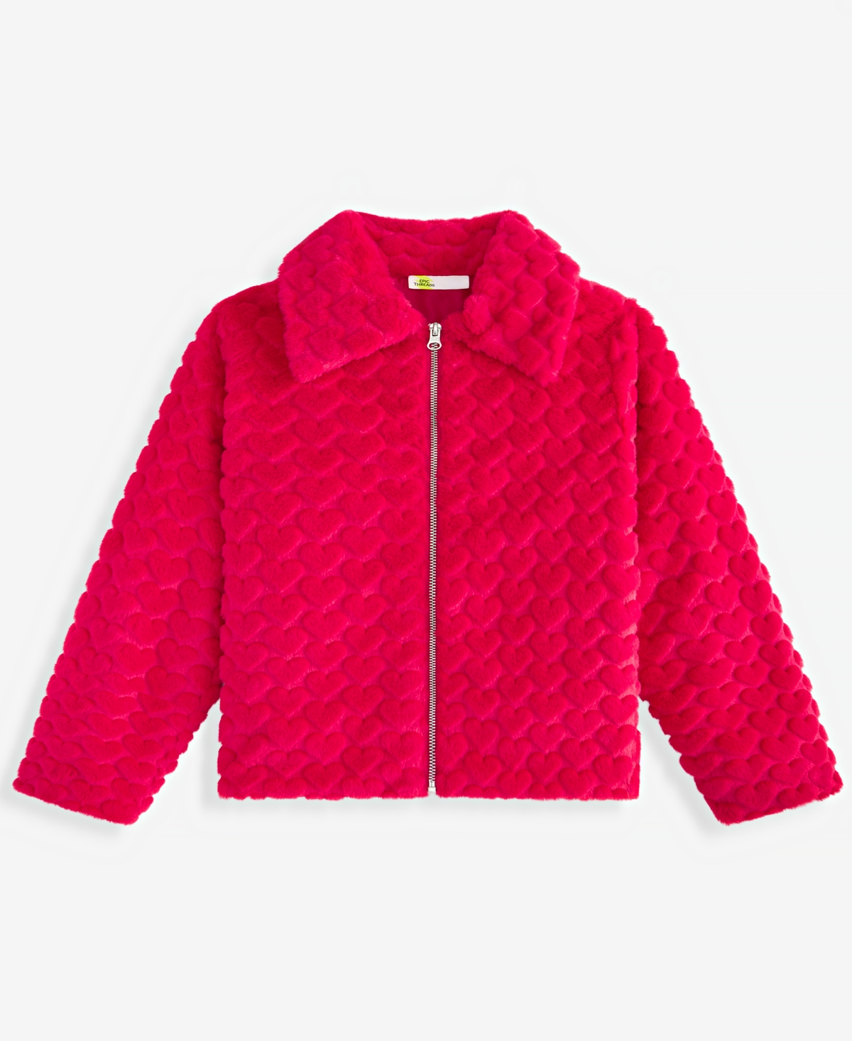 Epic Threads Kids' Toddler Girls' 12m-5t Heart Faux-fur Jacket, Macy's Exclusive In Cherry Candy