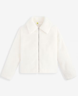 Girls' XS-XL Solid Faux-Fur Jacket