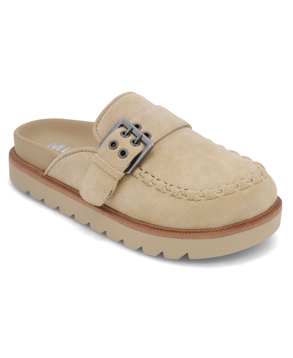 Mia Women's Zaina Buckle Lug Sole Mules In Sand
