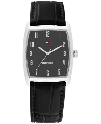 Men's Quartz The Ambassador Black Leather Strap Watch 30mm