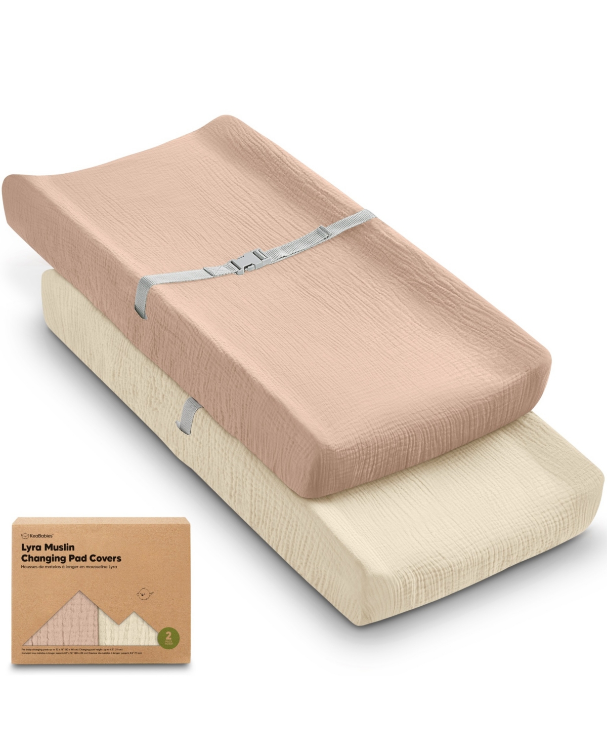 KeaBabies Lyra Muslin Changing Pad Cover for Baby Girls, Boys, Cotton Diaper Table Sheets