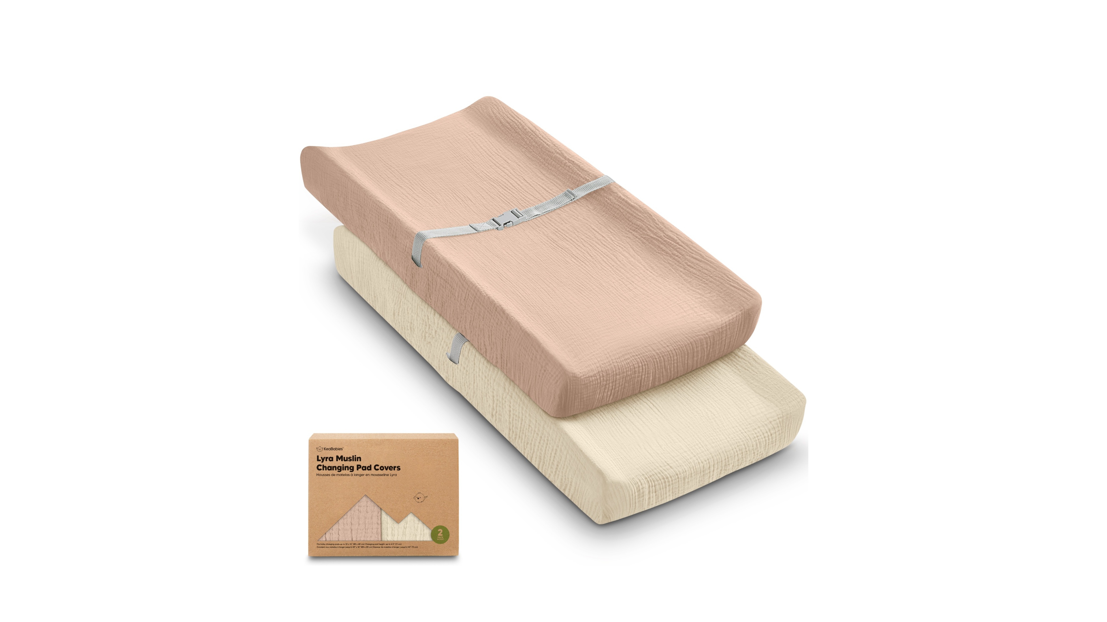 KeaBabies Lyra Muslin Changing Pad Cover for Baby Girls, Boys, Cotton Diaper Table Sheets