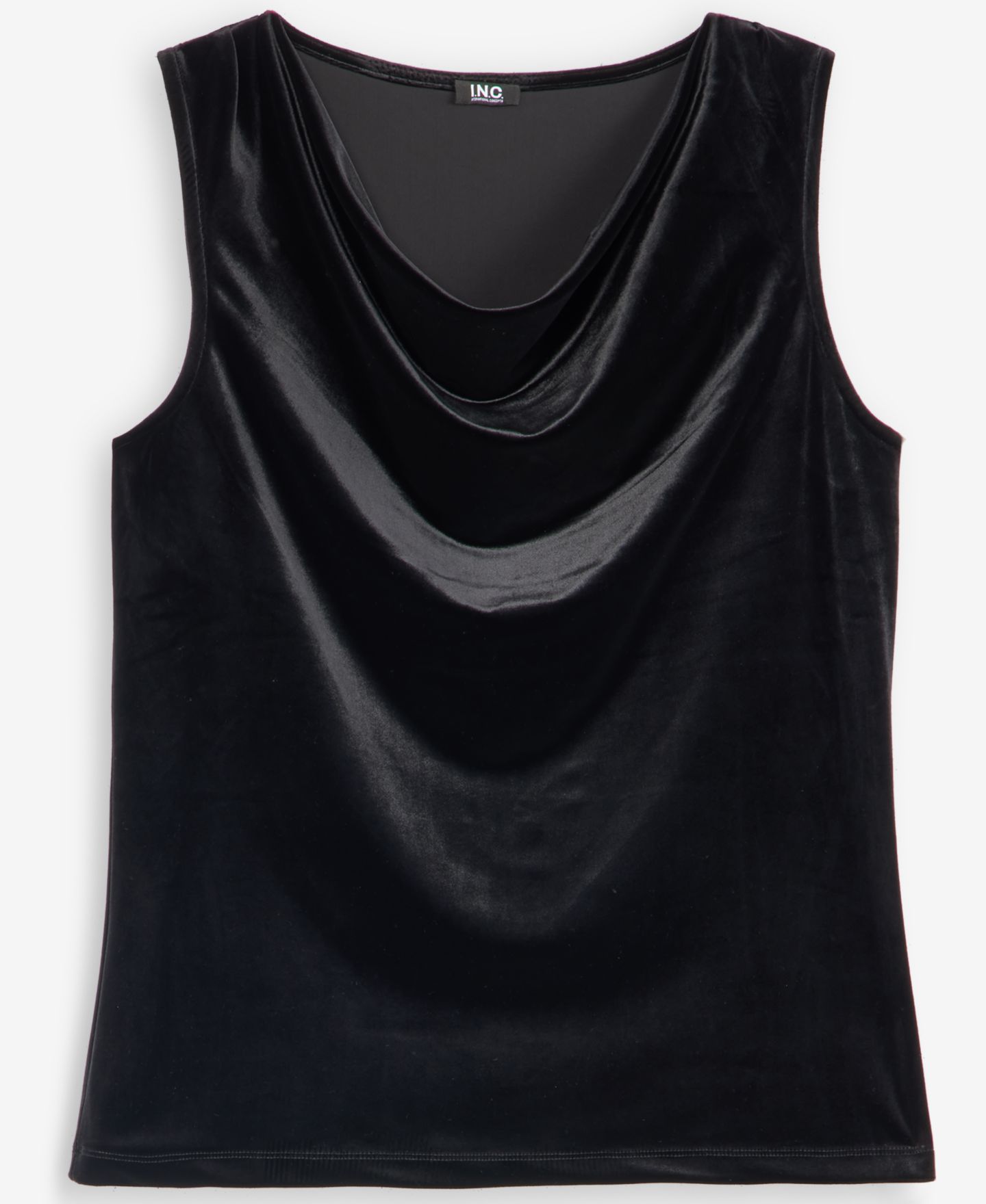 Женский топ I.N.C. International Concepts Velvet Cowl Neck, цвет: Глубокий чёрный — фото 6