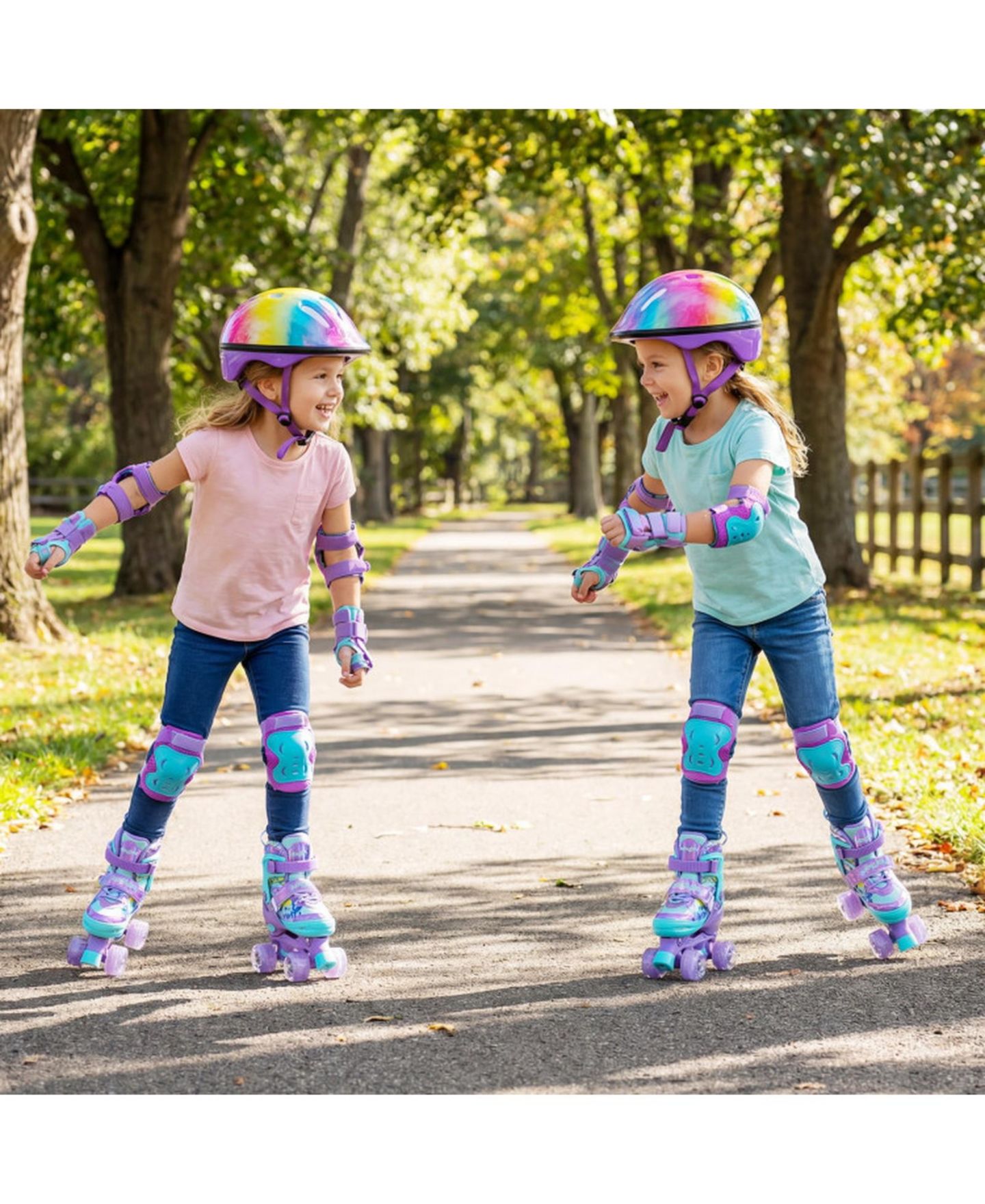 Детская игрушка SUGIFT Adjustable Kids Roller Skates Graffiti Pattern with Motion Glow Wheels, Ages 5-7, цвет: Фиолетовый — фото 2