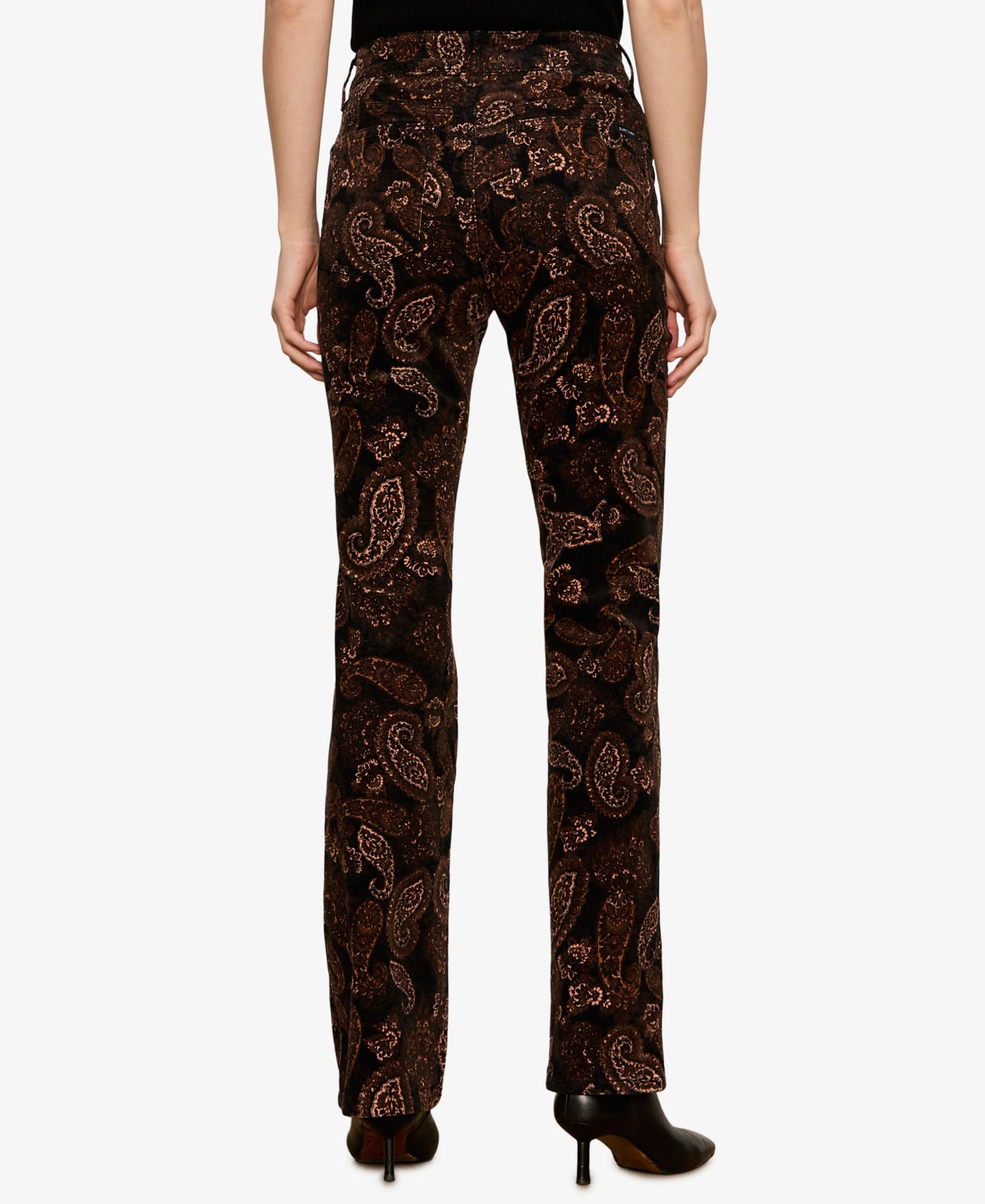 Petite Play Date Velvet-Paisley Bootcut Pants