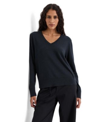 Women's Essential Long-Sleeve V-Neck Sweater