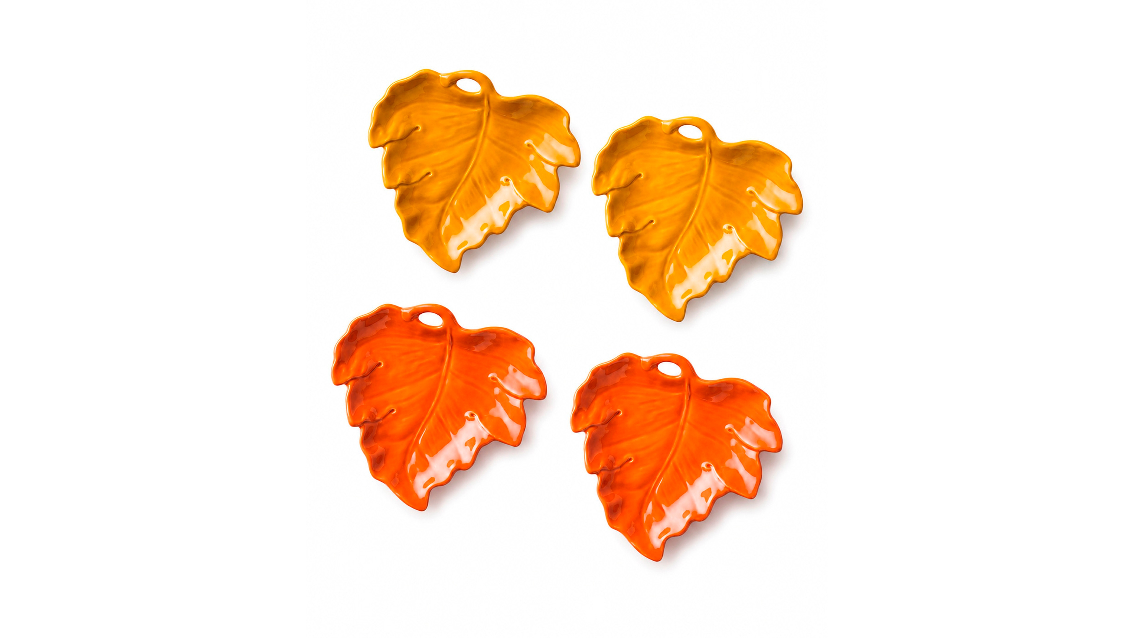 Certified International Autumn Meadows Leaf Plates, Set of 4