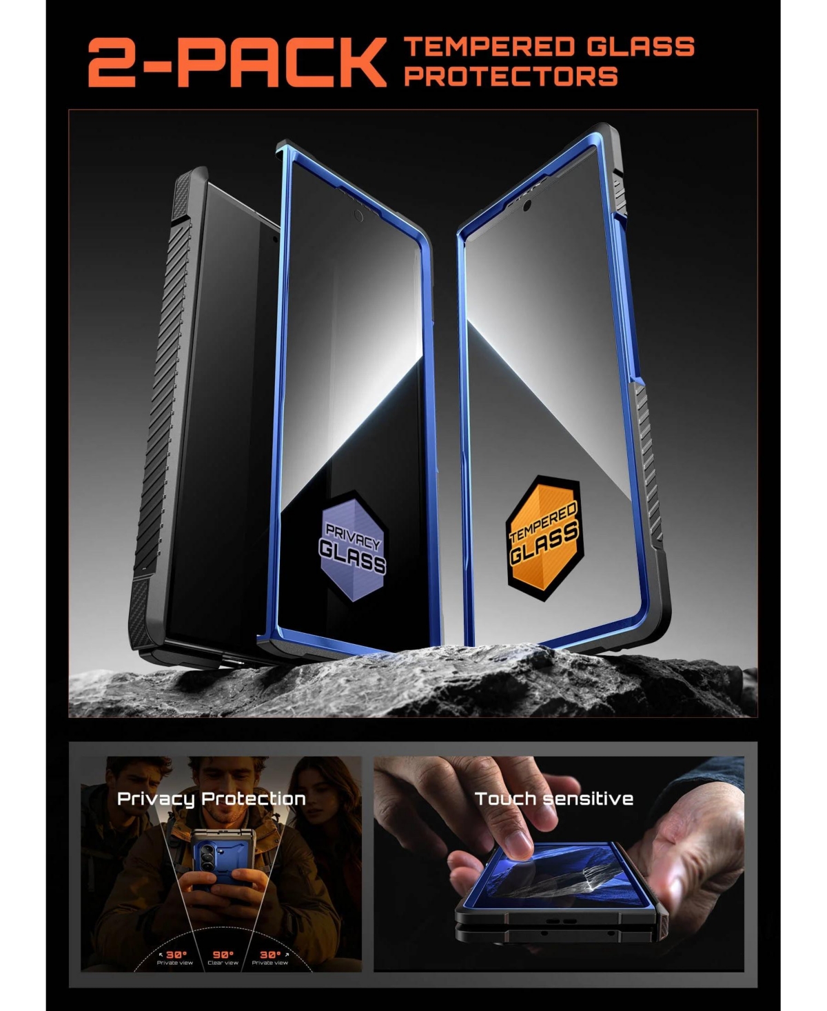 Supcase Ub Grip Rugged MagSafe Case with Hd and Privacy Screen Protectors, Compatible with Samsung Galaxy Z Fold 8 Ultra