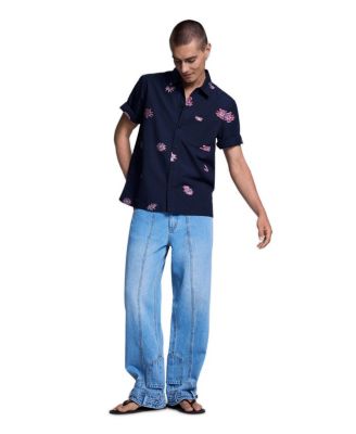 Men's Wide-Leg Straight-Leg Denim Jeans
