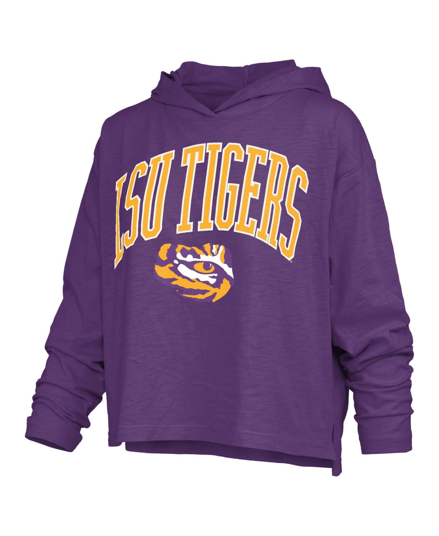 Women's Nelson LSU Tigers Relaxed-Fit Slub Long-Sleeve Hooded T-Shirt