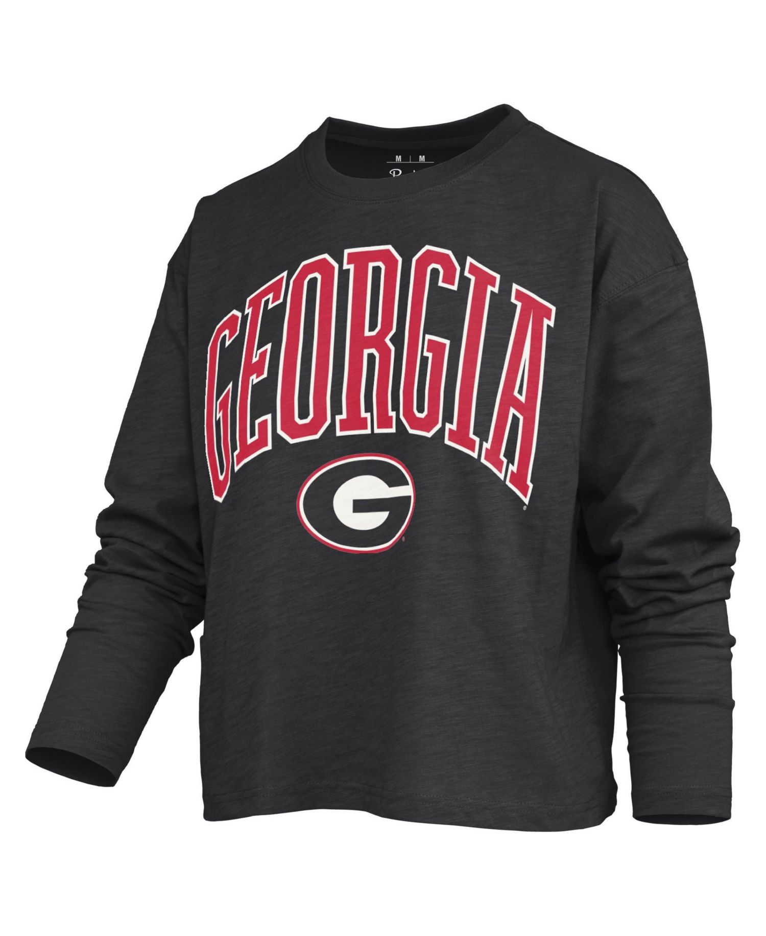 Women's Georgia Bulldogs Motley Boxy Burnout Long-Sleeve T-Shirt