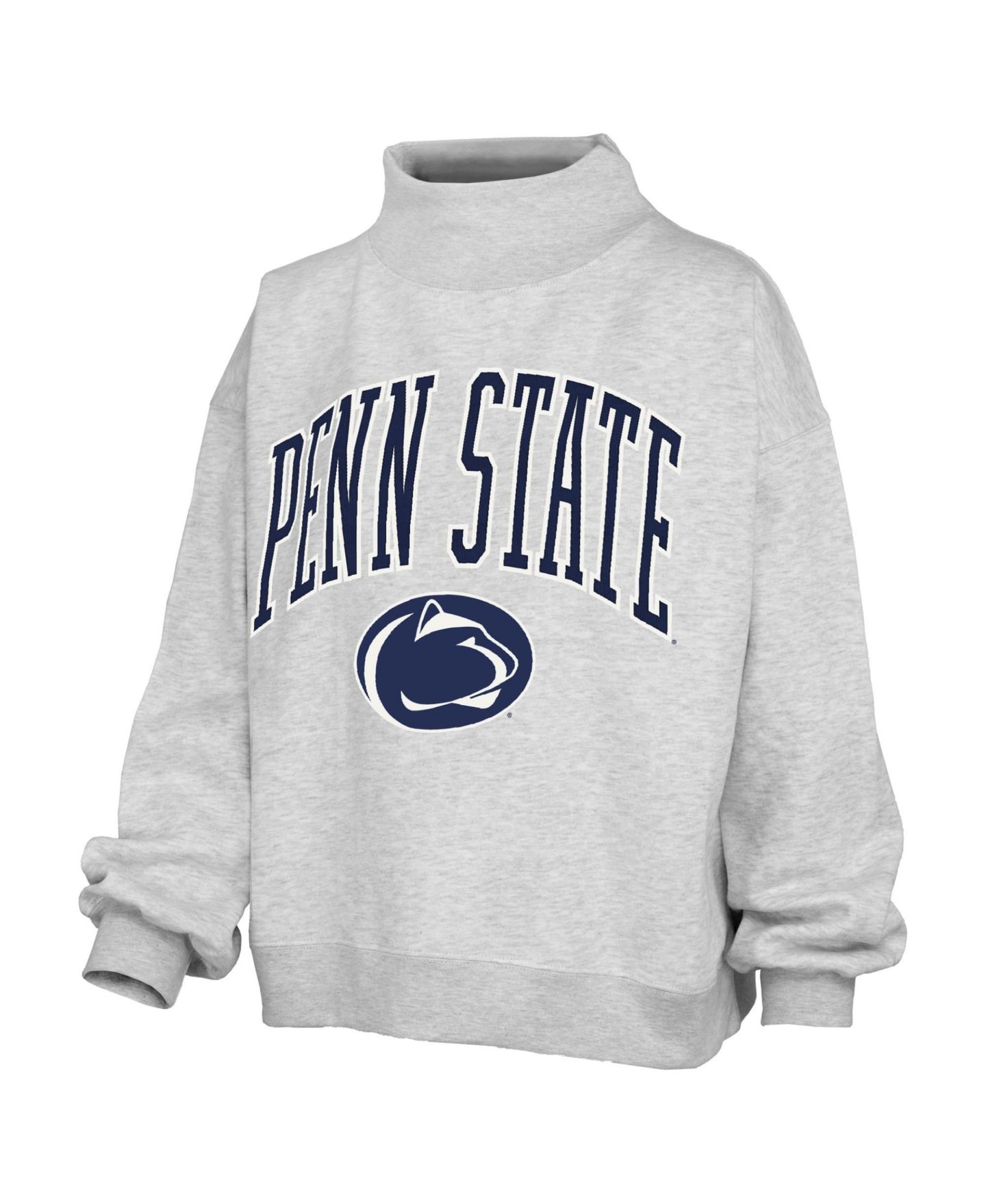 Женские толстовки Pressbox Gray Penn State Nittany Lions Nelson Texture Lingo Mock Neck Fleece — фото 2