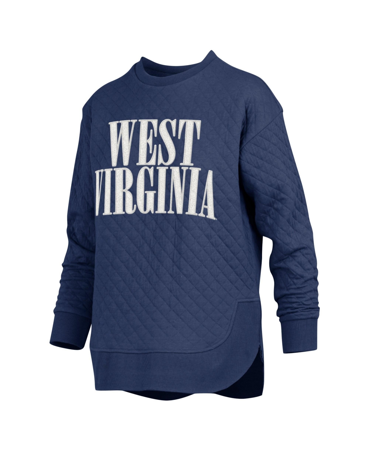 Pressbox Women's West Virginia Mountaineers Quilted Graphic Pullover Sweatshirt