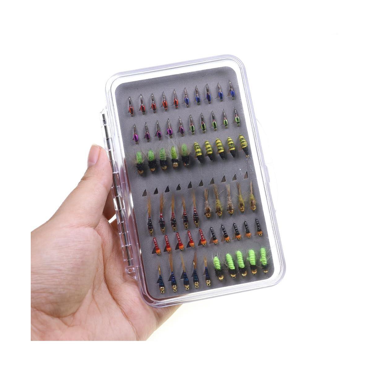 Piscifun 60 Hand Tied Fly Fishing Flies Assortment Trout Freshwater with Storage Box