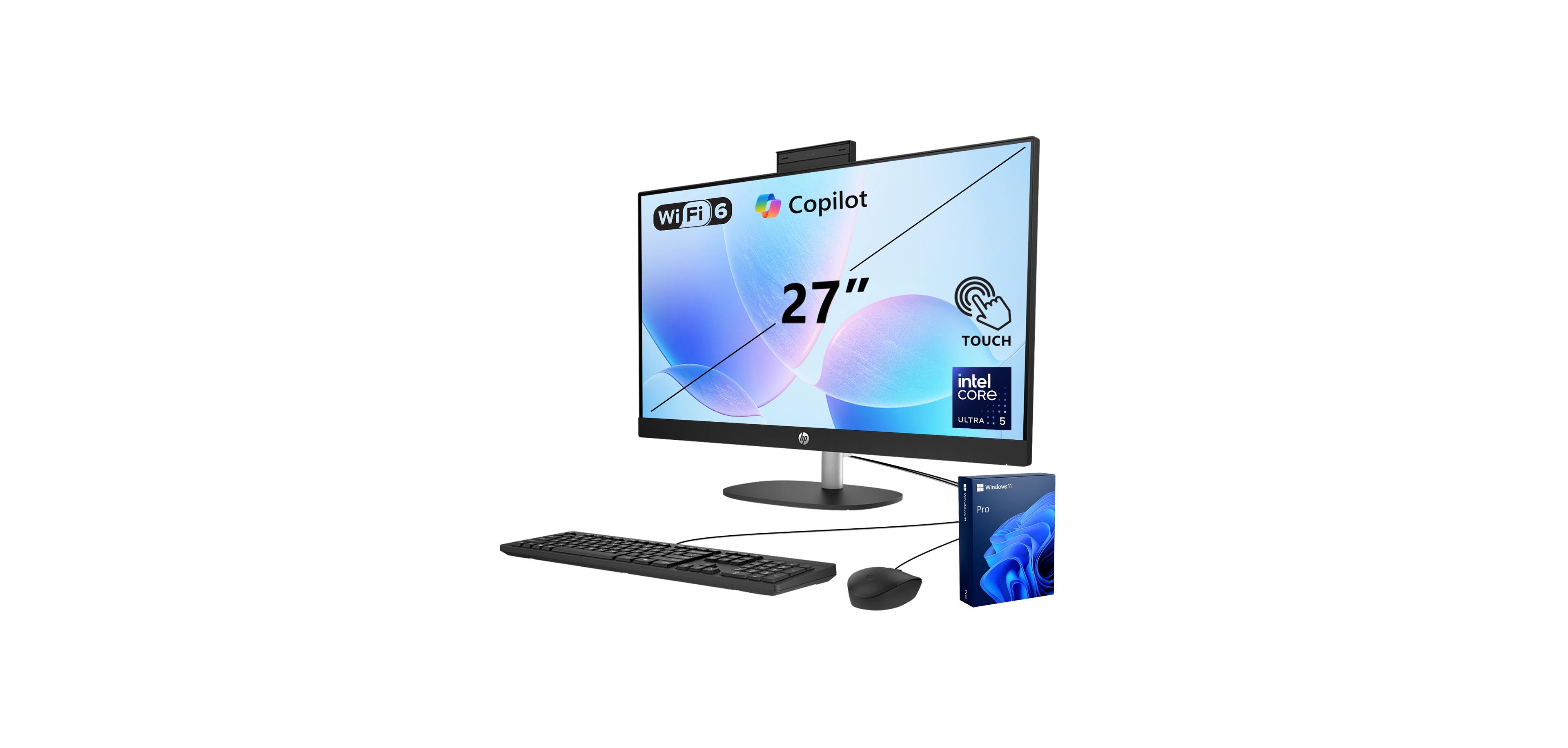 Hp Essential 27-cr2000t 27" Fhd Touchscreen All-in-One with Intel Core Ultra 5 225U, Windows 11 Pro