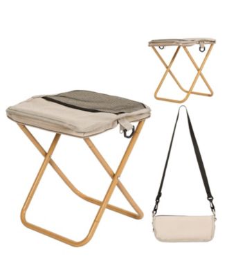 Portable Collapsible Stool Folding Chair Pocket Foldable Side Mesh