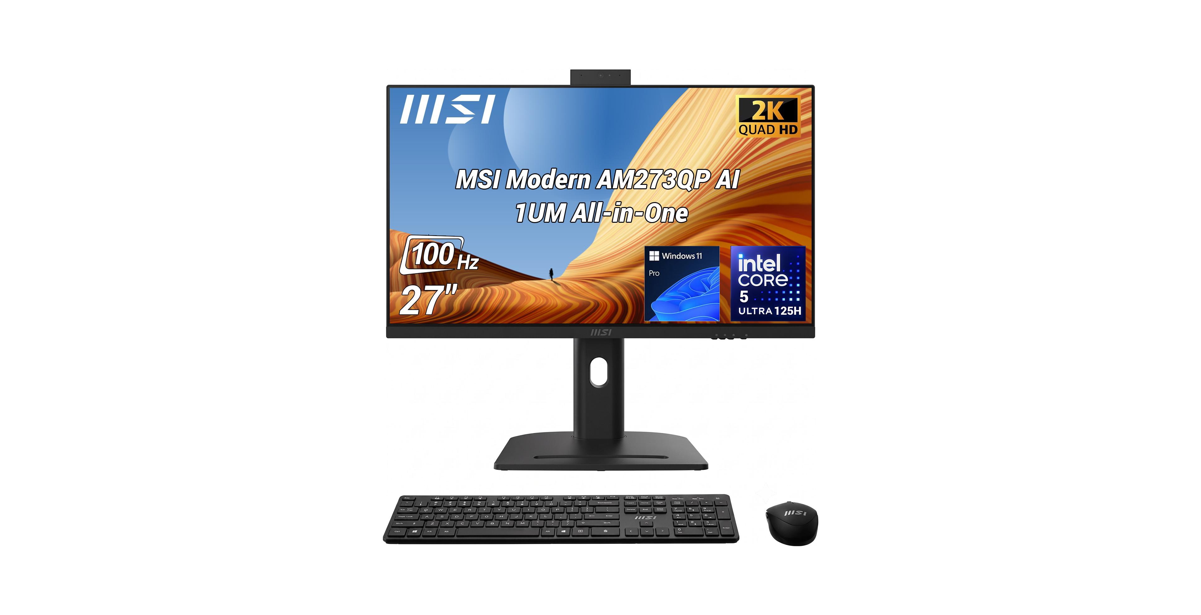 Msi Modern AM273QP Ai 1UM 27" Qhd Intel Core Ultra 5, 16GB DDR5, 1TB Ssd, Windows 11 Pro All-in-One