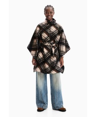 Women's Checkered Poncho