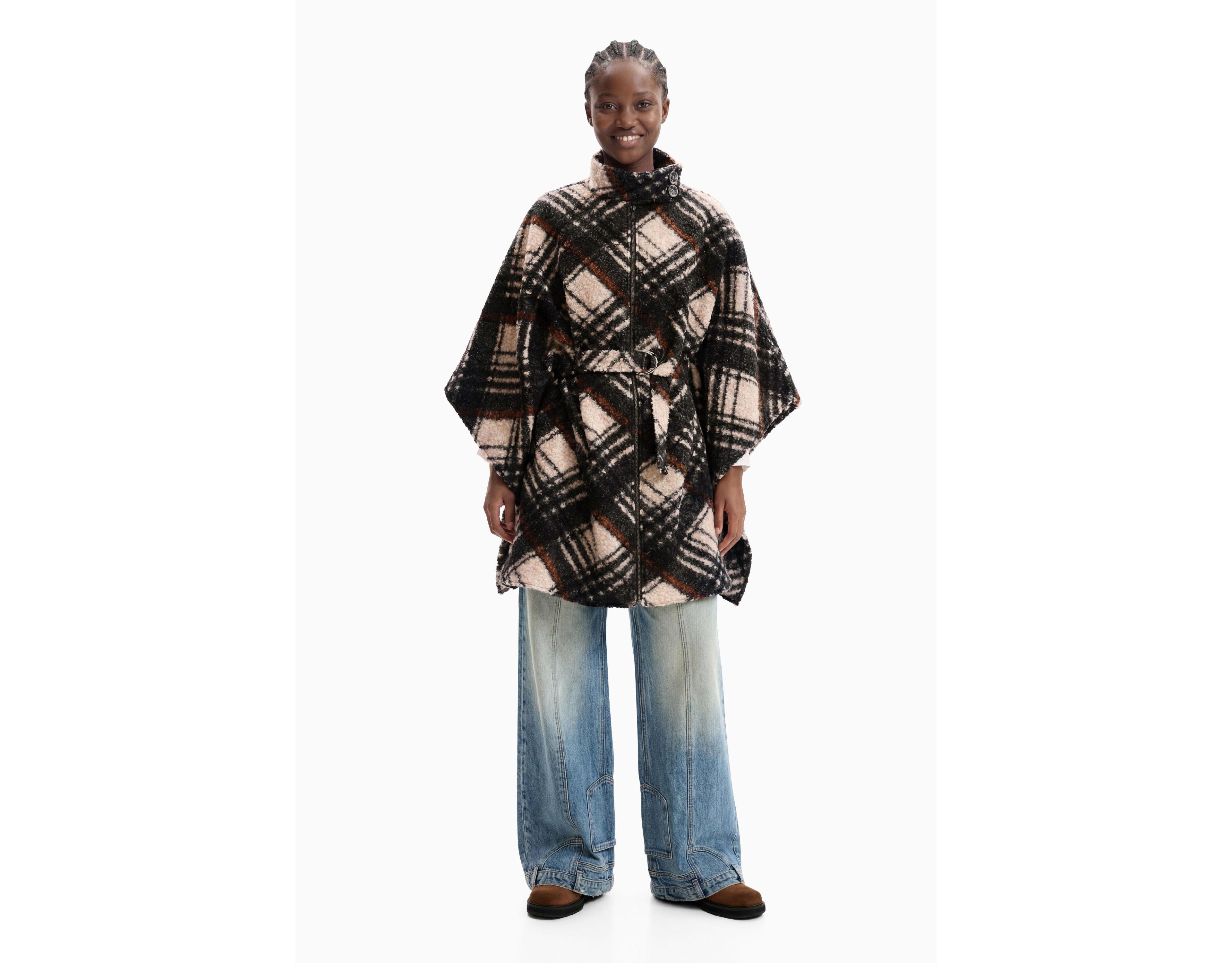 Desigual Women's Checkered Poncho
