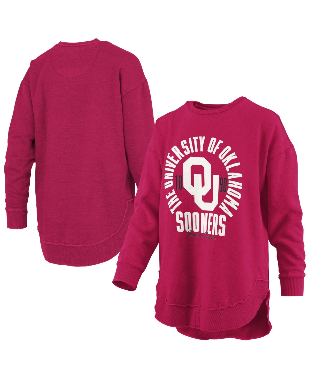 Pressbox Women's Blitz Oklahoma Sooners Crewneck Sweatshirt - Crimson