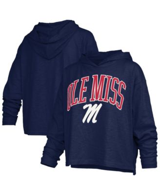 Women's Ole Miss Rebels Nelson Arch Over Logo Slub Oversized Long-Sleeve Hooded T-Shirt