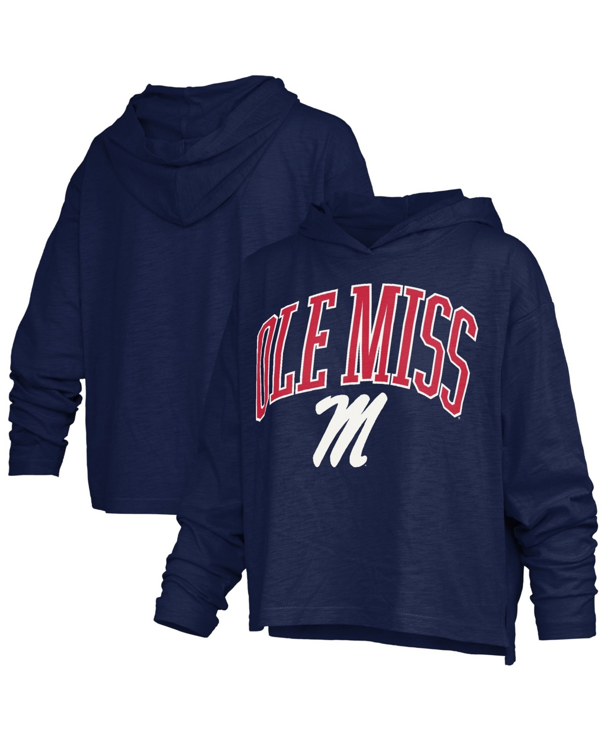 Pressbox Women's Ole Miss Rebels Nelson Arch Over Logo Slub Oversized Long-Sleeve Hooded T-Shirt