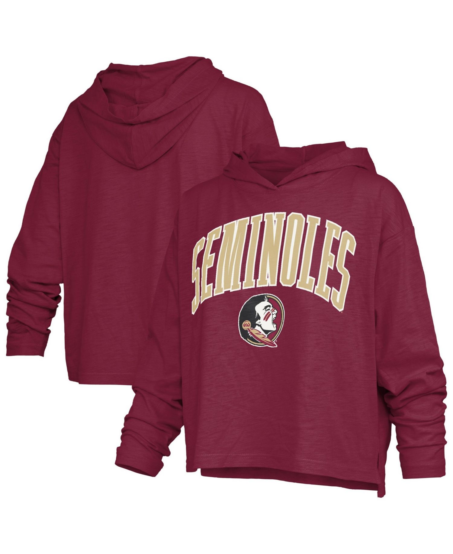 Women's Florida State Seminoles Nelson Oversized Slub Hooded Long-Sleeve T-Shirt