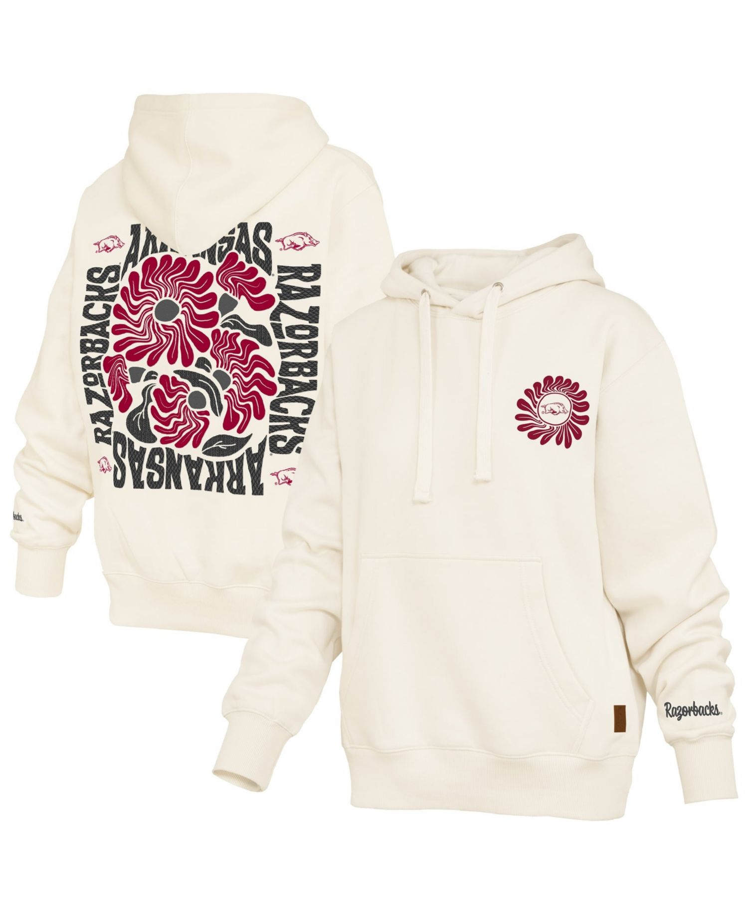 Women's Arkansas Razorbacks Elena Janise Fleece-Lined Dropped-Shoulders Hoodie
