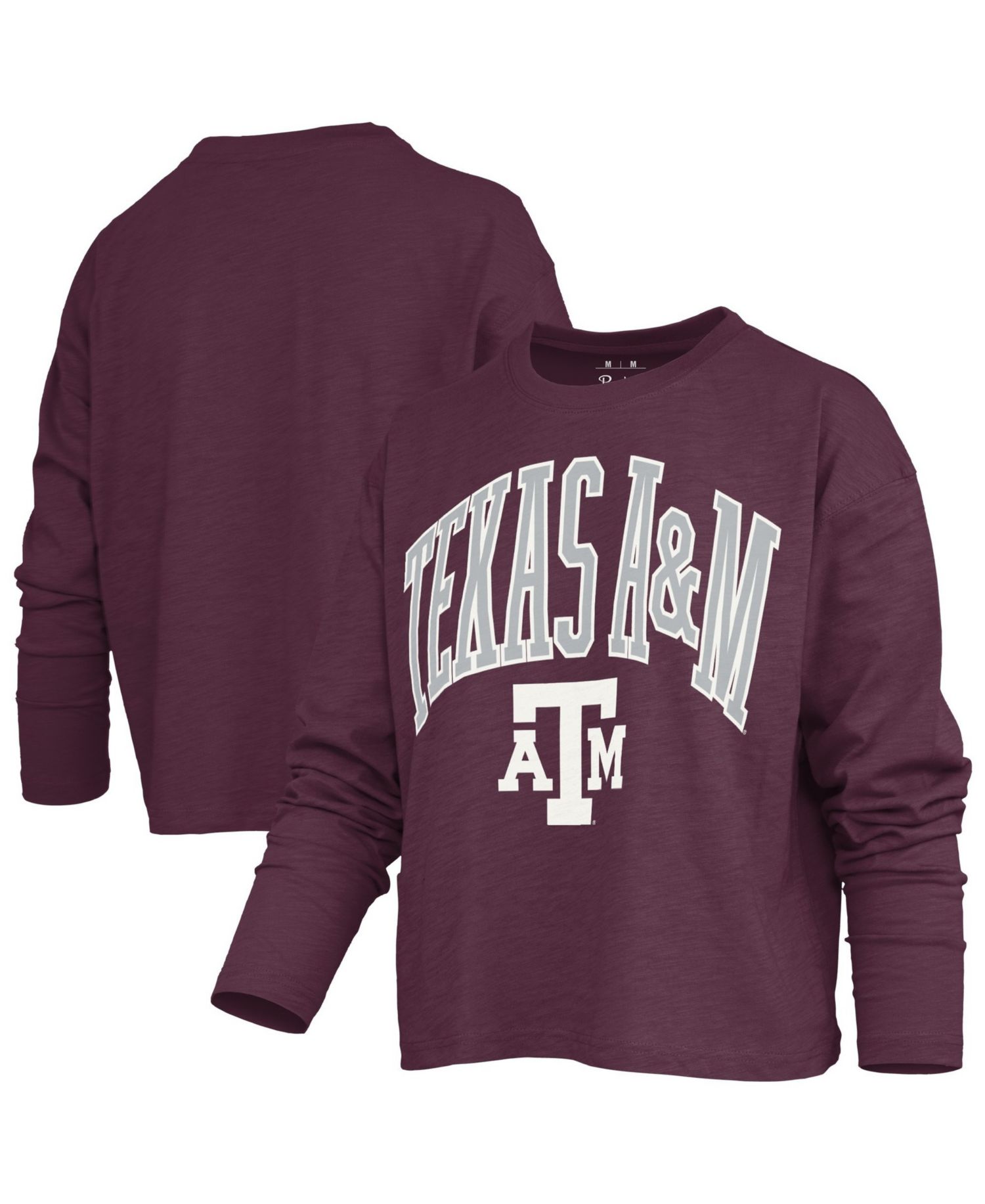 Women's Texas A&M Aggies Motley Boxy Long-Sleeve Burnout T-Shirt