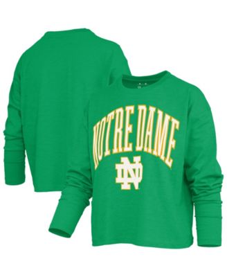 Women's Motley Notre Dame Fighting Irish Boxy Burnout Long Sleeve T-Shirt