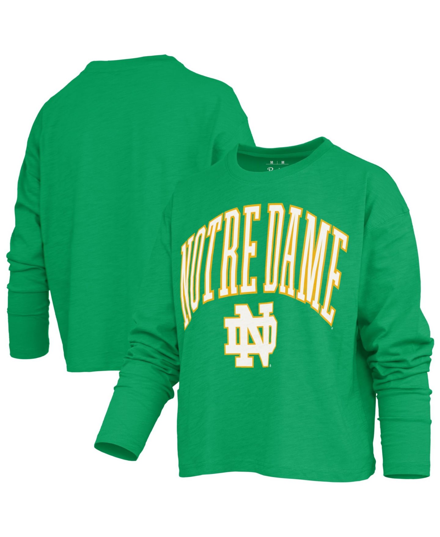Женская футболка Pressbox Motley Notre Dame Fighting Irish Boxy Burnout Long Sleeve — фото 1