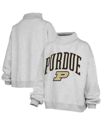 Women's Purdue Boilermakers Nelson Texture Lingo Oversized Mock Neck Fleece Sweatshirt