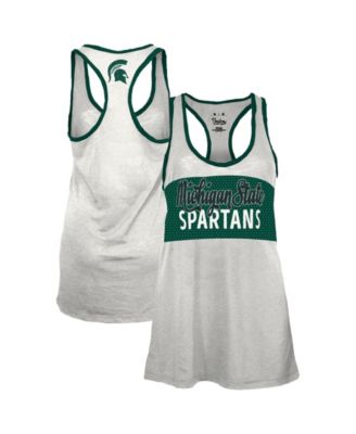 Women's Michigan State Spartans Tracy Burnout Scoop Neck Racerback Tank Top