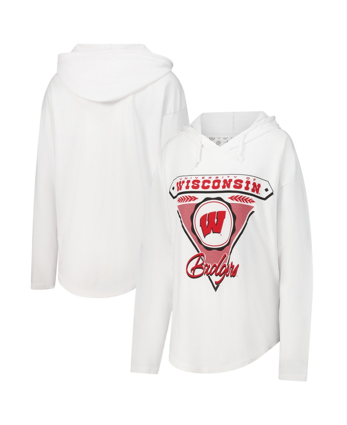 Pressbox Women's Wisconsin Badgers San Bruno Graphic Long Sleeve Hoodie - White