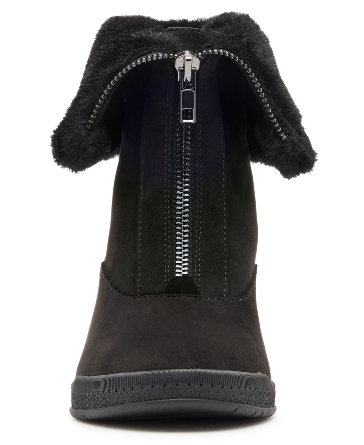 Женские ботинки Anne Klein Manor Front Zip Wedge Booties, цвет: Чёрный — фото 6