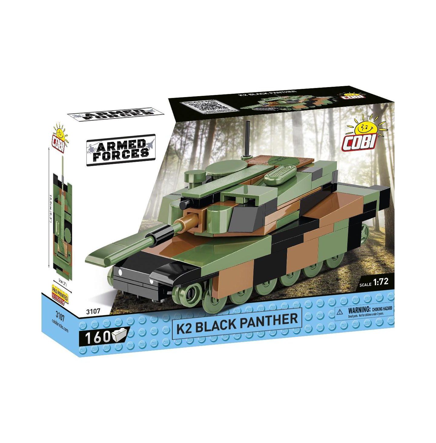Детский конструктор COBI Armed Forces K2 Black Panther Tank Rotating Turret 160-Piece Building Set, Ages 6+ — фото 2