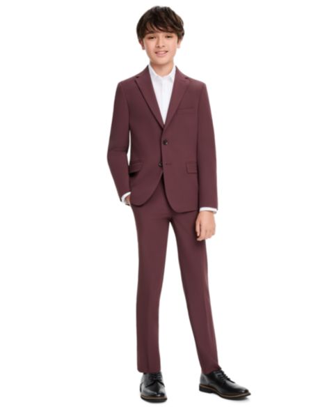 Мужской комплект Kenneth Cole Reaction Slim Fit Stretch Suit, Jacket and Pants, 2-Piece Set, цвет: Бордовый
