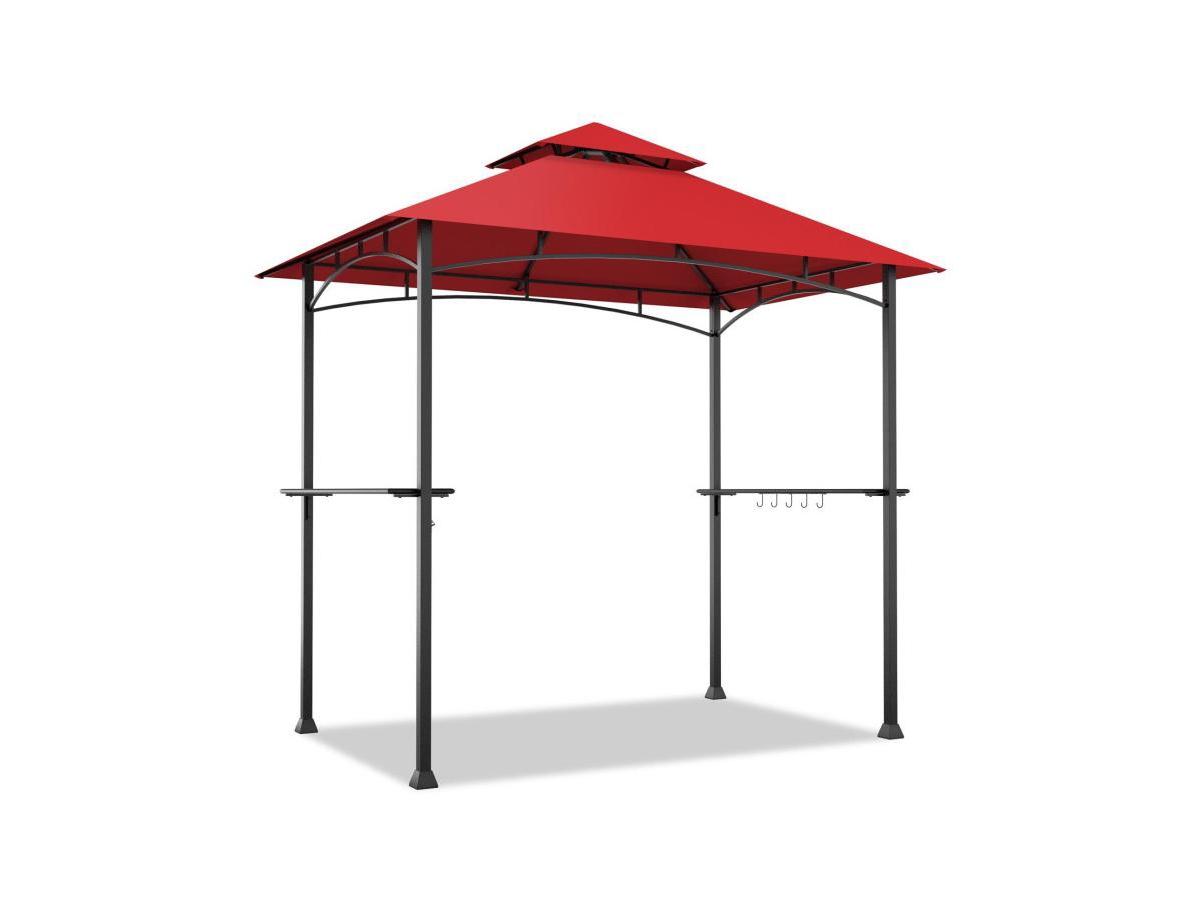 Boyel Living 8 x 5 Feet Outdoor Barbecue Grill Gazebo Canopy Tent Bbq Shelter - Dark red