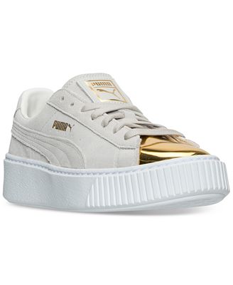 Puma Women's Suede Platform Gold Casual Sneakers from Finish Line ...