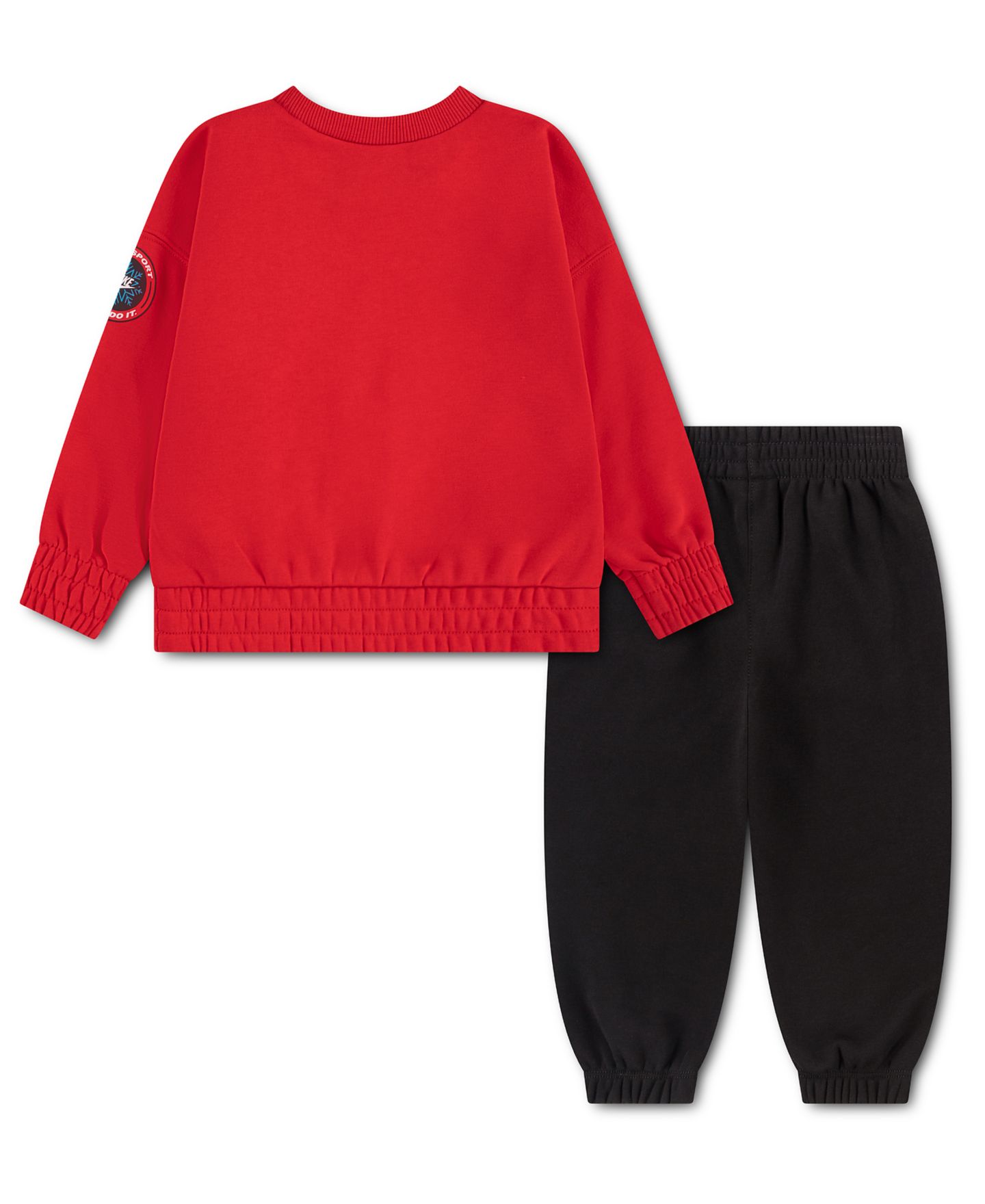 Nike Toddler Boys' 2T-4T Snow Motion Long-Sleeve Crewneck Fleece Top and Pants, 2-Piece Set, цвет: Чёрный / Красный — фото 2