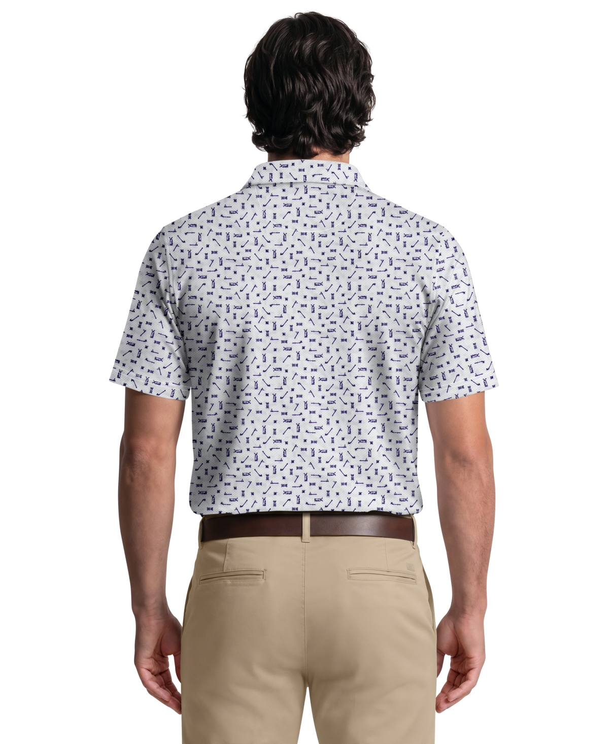 Pga Tour Men's Golf Sketchbook Print Classic-Fit Polo