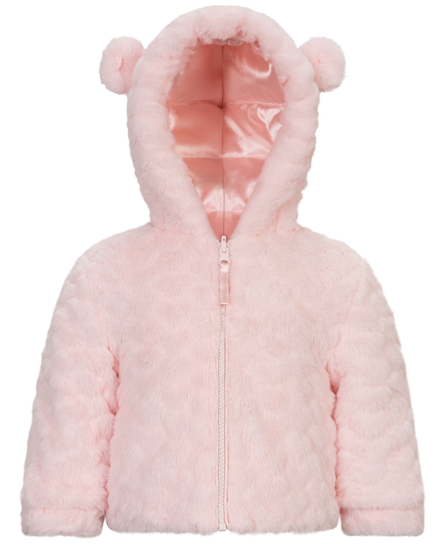 Baby Girls' Reversible Faux Fur Hooded Jacket