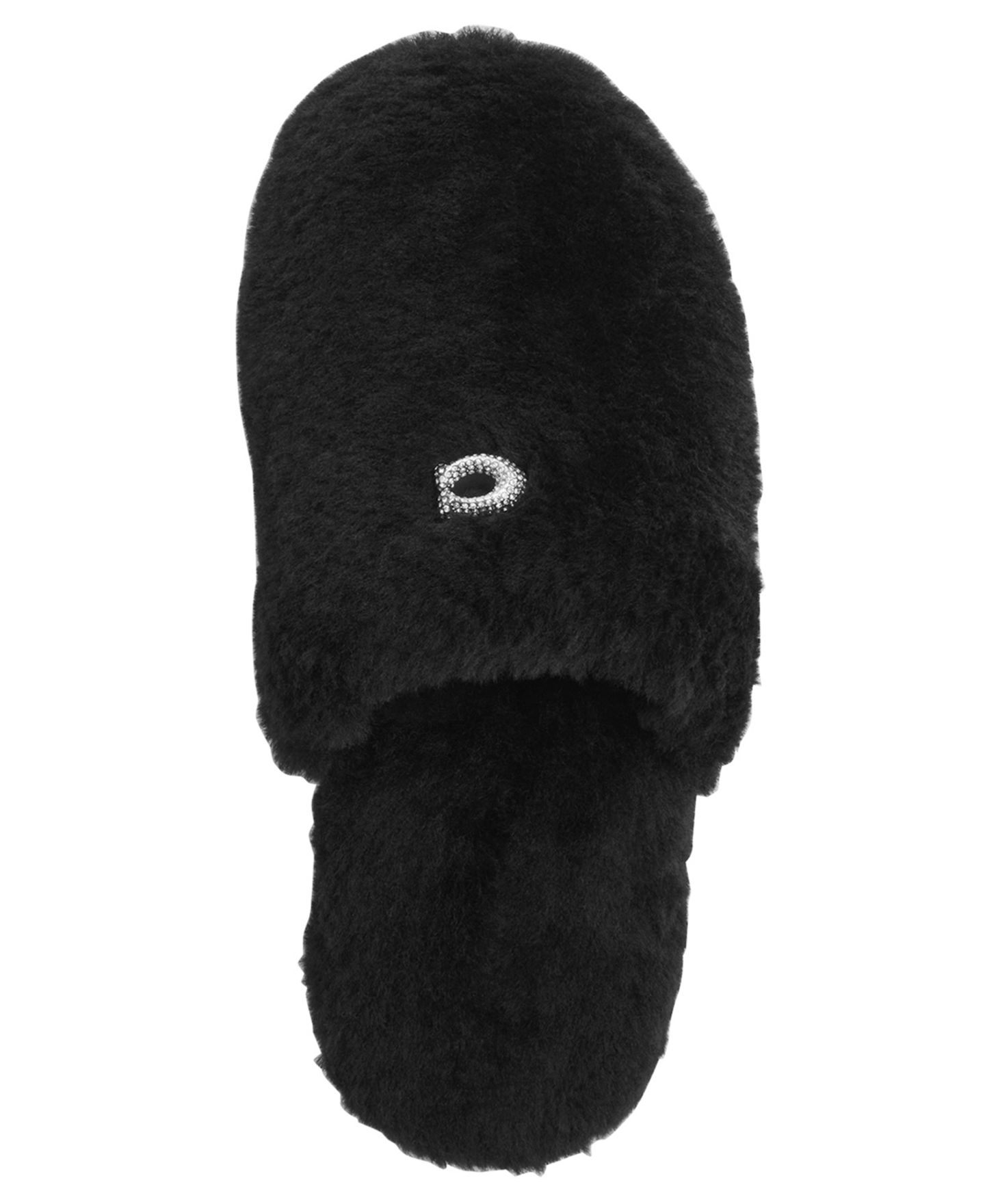 Женские тапочки COACH Slipper In Shearling Slip-On Slippers, цвет: Чёрный — фото 4