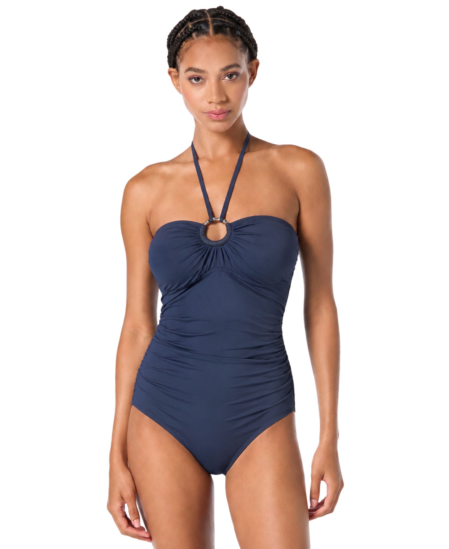 Women's Halter Ruched One-Piece Swimsuit