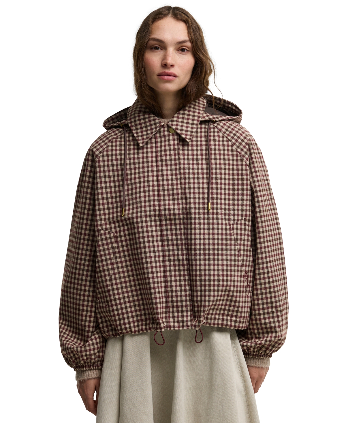 Barbour Women's Audrey Gingham Hooded Raincoat